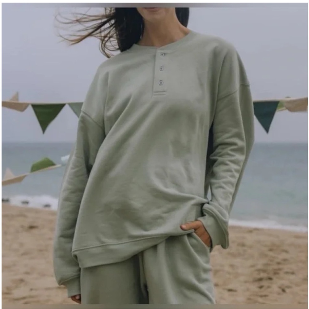 Daily Drills Oversized fleece Henley